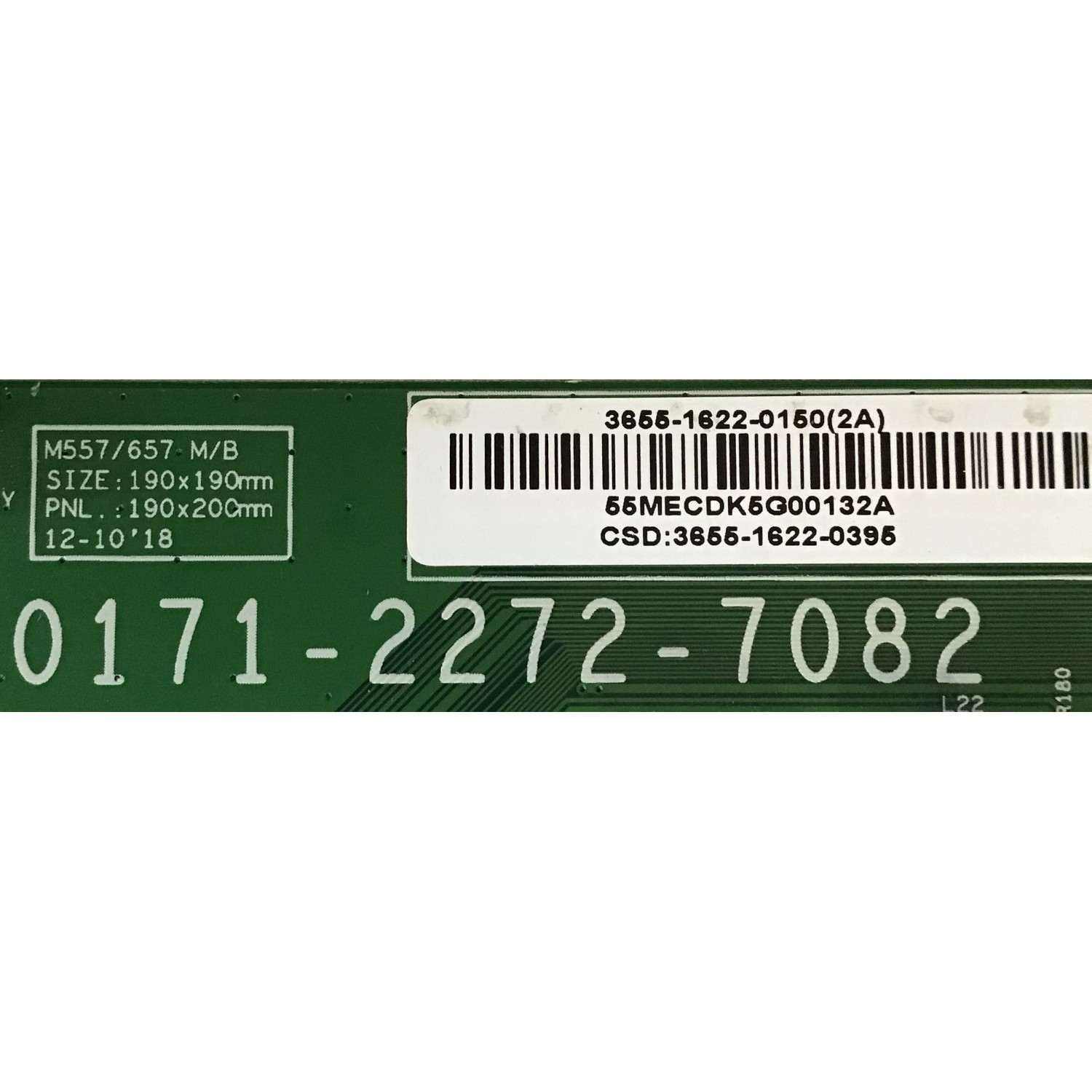 KIT DE TARJETAS PARA TV VIZIO / MAIN 3655-1622-0150 / 3655-1622-0395 / 0171-2272-7082 / FUENTE 0500-0619-1260 / 050006191260 / SHG5516A-237E / T-CON 55.55T32.C28 / 5555T32C28 / 55T32-C0L / PANEL T550QVN05.D / MODELO M557-G0 LAUAQCKV - Imagen 2